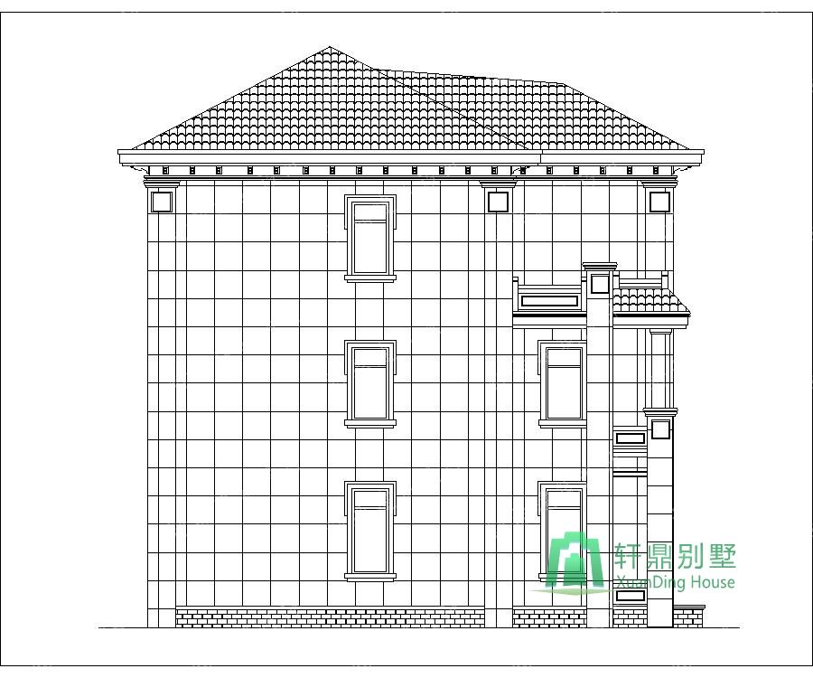 農(nóng)村三層帶車庫自建別墅設(shè)計(jì)圖左立面.jpg