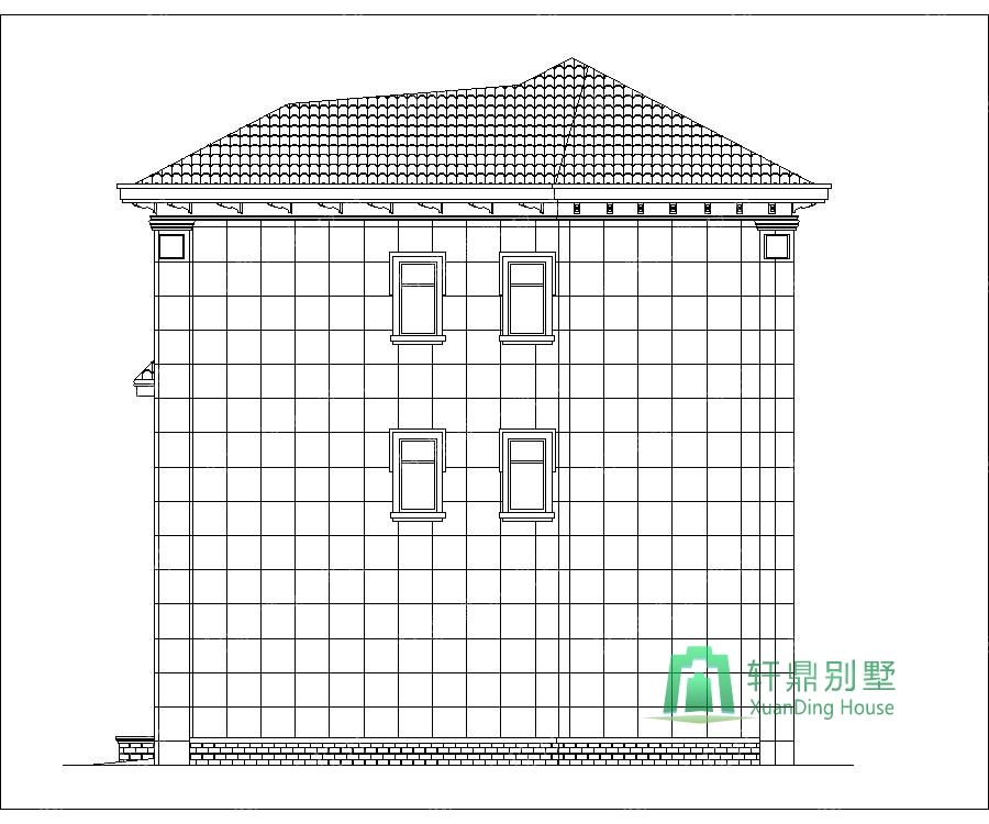 農(nóng)村三層帶車庫自建別墅設(shè)計(jì)圖右立面.jpg