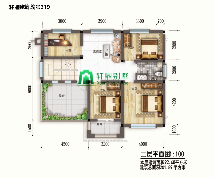 新中式二層自建別墅設(shè)計(jì)圖平面，含全套完善施工圖紙2.jpg