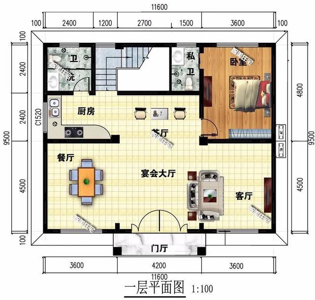 兩棟別墅采用中式設計，復古與現(xiàn)代生活，自然融合,給你不一樣的體驗！