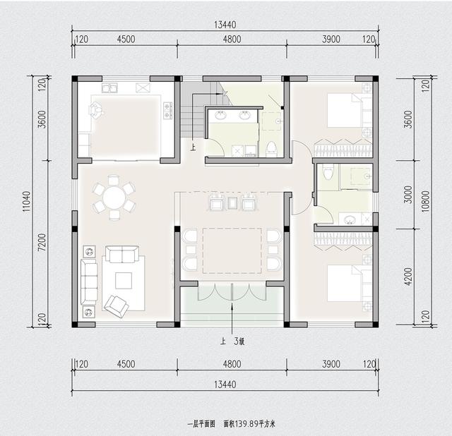 11x13兩層新中式庭院別墅，主體面積30萬平方米，非常適合農(nóng)村住宅建設