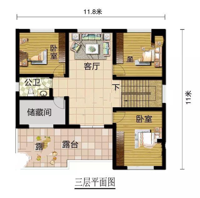 全屋加起來共有八間臥室，最適合農(nóng)村在家常住家庭，即使家中親友姐妹眾多，也有足夠的休息空間。