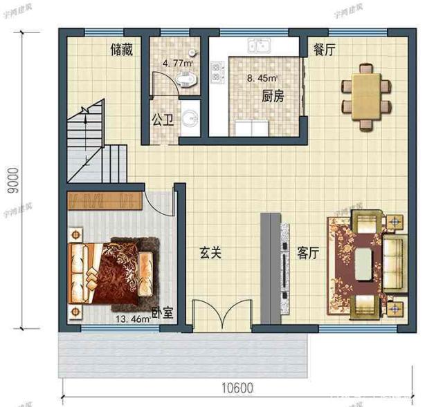 今天就推薦這套非常大氣實用的二層農(nóng)村別墅戶型，建造它，不僅有面子，還能讓你更加輝煌騰達。