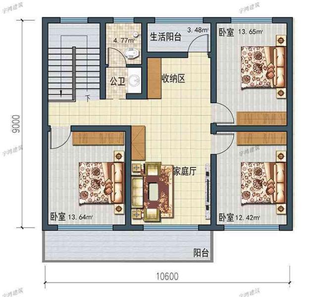 今天就推薦這套非常大氣實用的二層農(nóng)村別墅戶型，建造它，不僅有面子，還能讓你更加輝煌騰達。