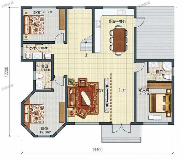 今天就推薦這套非常大氣實用的二層農(nóng)村別墅戶型，建造它，不僅有面子，還能讓你更加輝煌騰達。