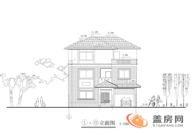 如今農(nóng)村是家家都有車，一層配置一個(gè)車庫是非常實(shí)用的，頂層的大面積露臺可以晾曬衣服也可是曬曬干菜，非常適合農(nóng)村居住。