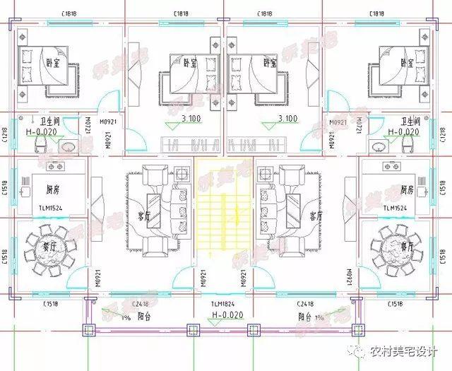 很常見的雙拼戶型，就是兩家獨(dú)門獨(dú)戶，兩家的室內(nèi)布局包括外觀都一模一樣，有各自的生活空間。