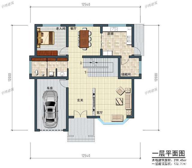 帶車庫的兩層鄉(xiāng)村小屋