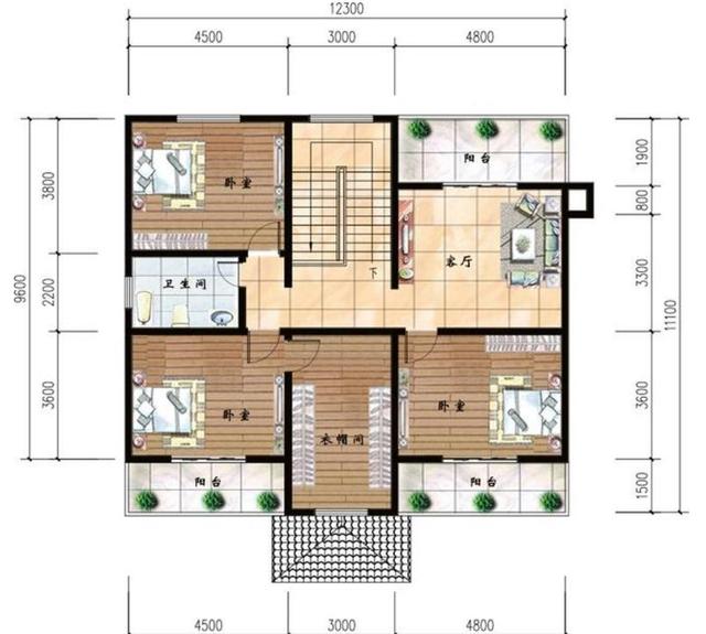 占地約100平方米的兩層建筑設計圖