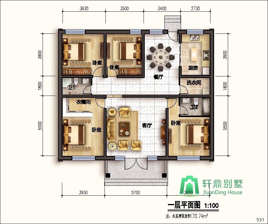 鄉(xiāng)下平頂屋的別墅設計圖