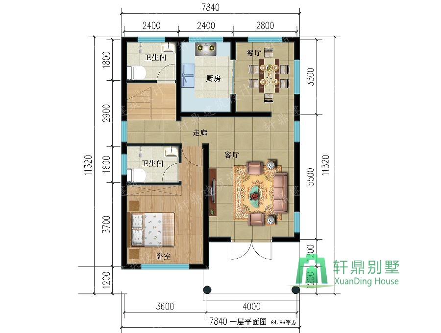 農(nóng)村90平方米的小別墅設(shè)計(jì)圖