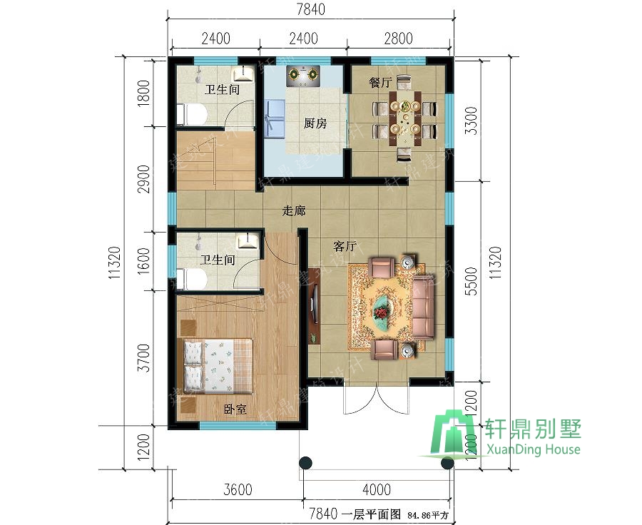 農(nóng)村90平方米的小別墅設(shè)計(jì)圖