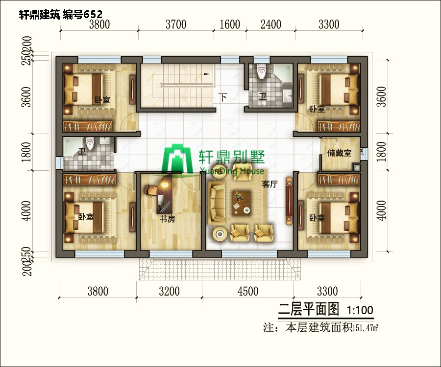  新田園自建二層別墅設(shè)計(jì)圖紙和效果圖