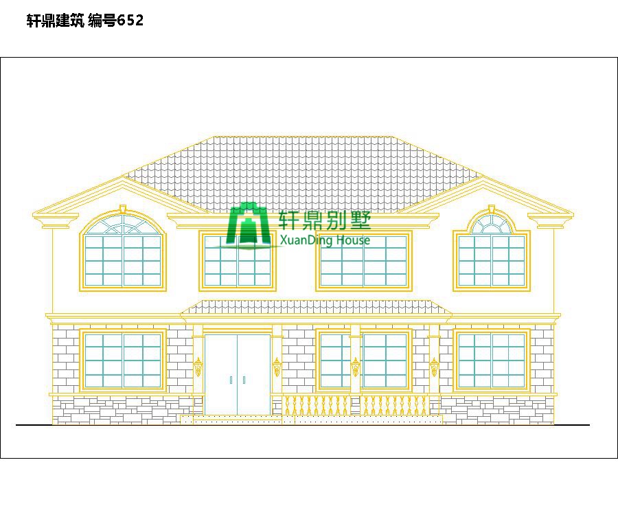  新田園自建二層別墅設(shè)計(jì)圖紙和效果圖