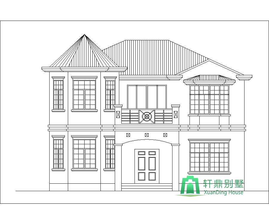 農(nóng)村自建二層帶車庫的別墅