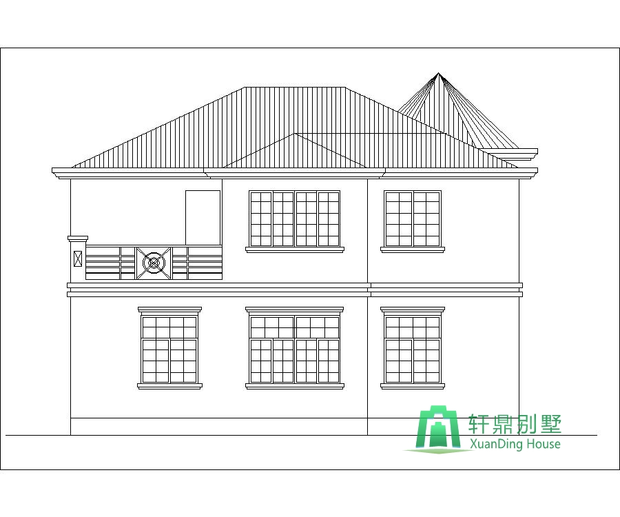 農(nóng)村自建二層帶車庫的別墅