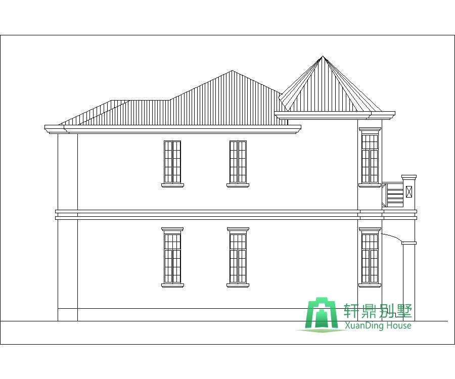 農(nóng)村自建二層帶車庫的別墅