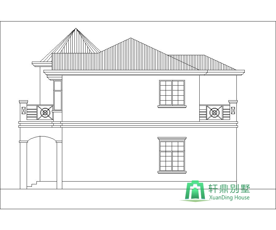 農(nóng)村自建二層帶車庫的別墅