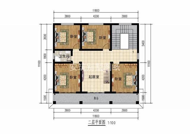 新中式二層農(nóng)村自建別墅設(shè)計(jì)圖紙