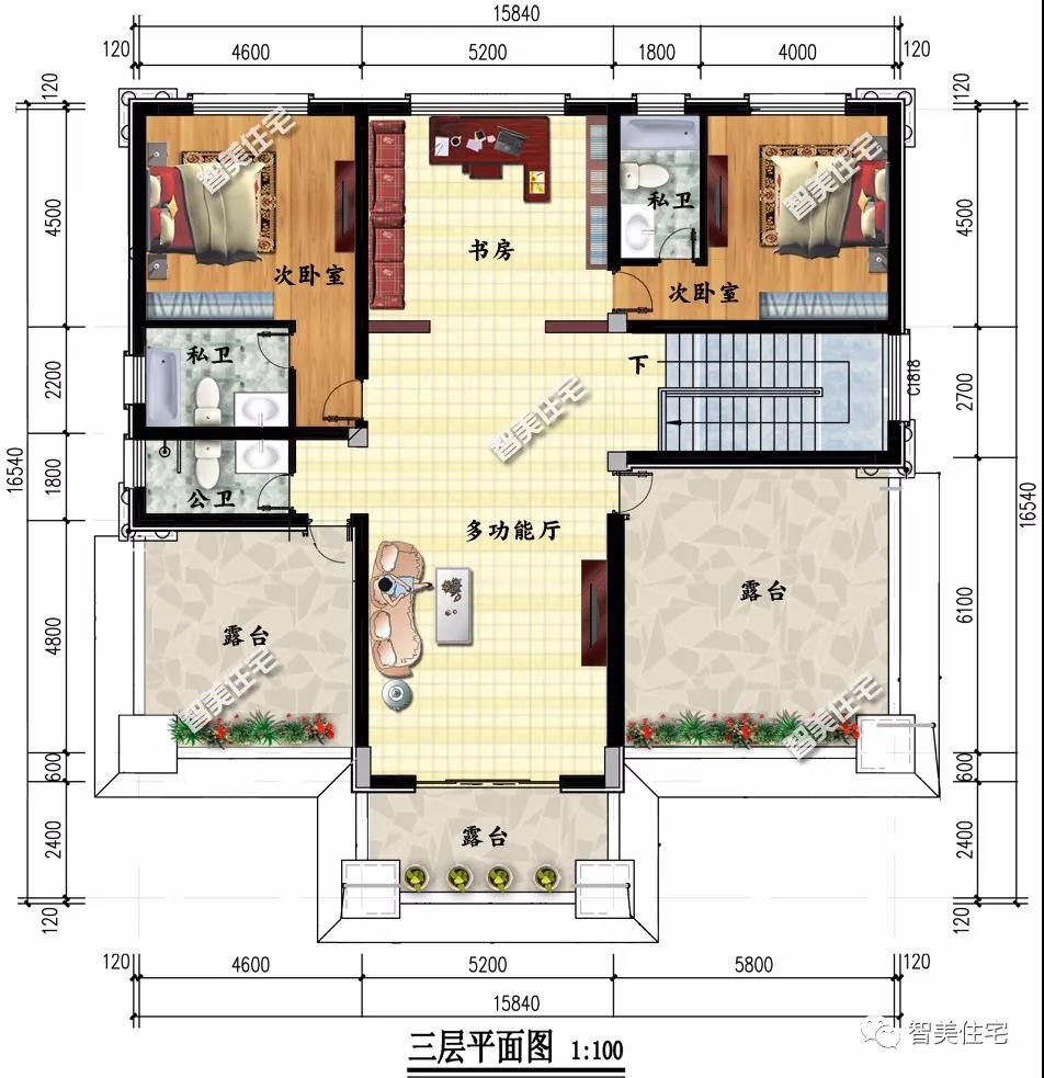 帶有地下室設(shè)計(jì)的鄉(xiāng)村別墅