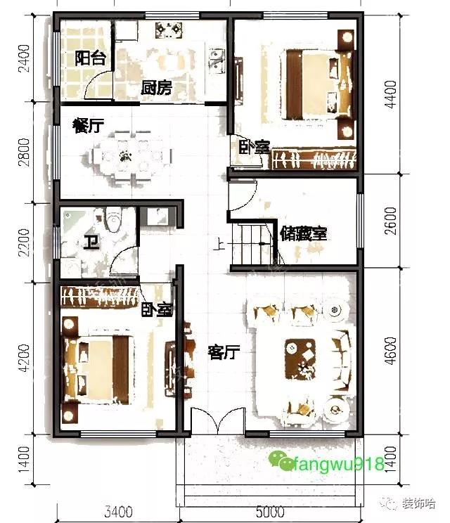 兩層半小戶型自建房設(shè)計(jì)圖