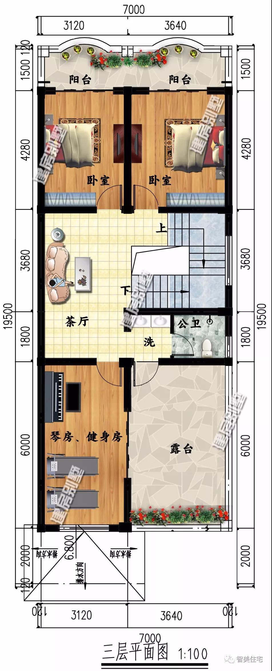 平屋頂設(shè)計(jì)的小戶型寬敞的別墅