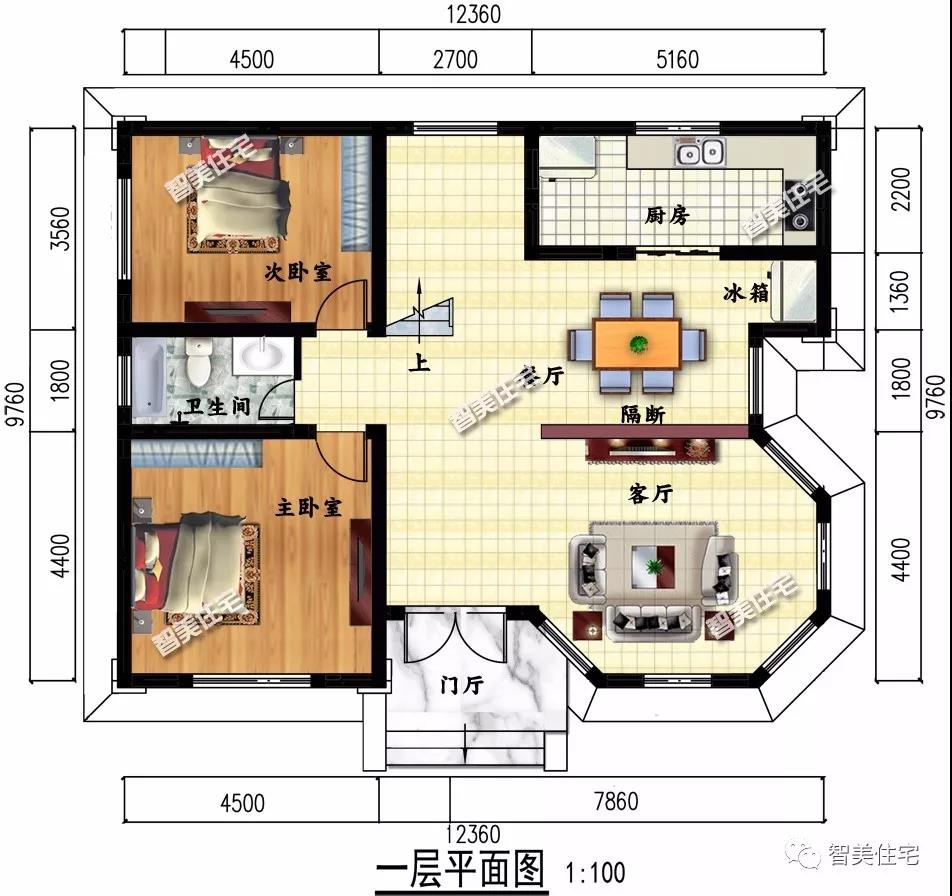 12.3×9.7米的農(nóng)村別墅