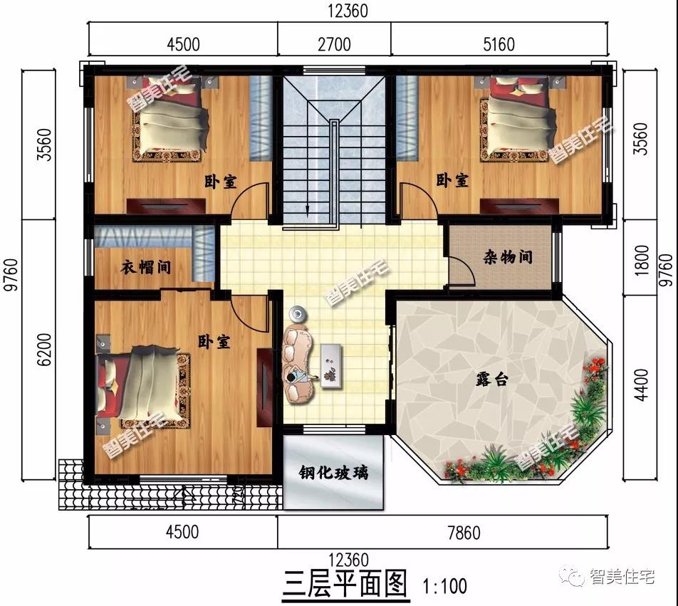 12.3×9.7米的農(nóng)村別墅