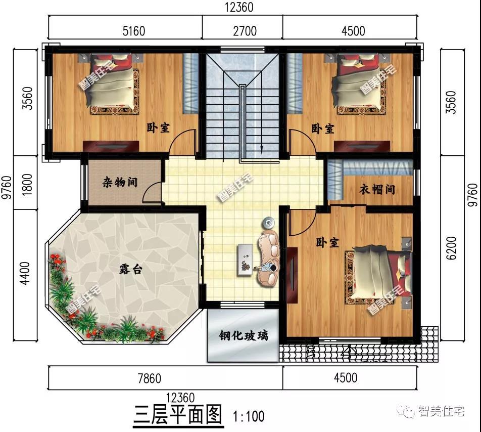 12.3×9.7米的農(nóng)村別墅