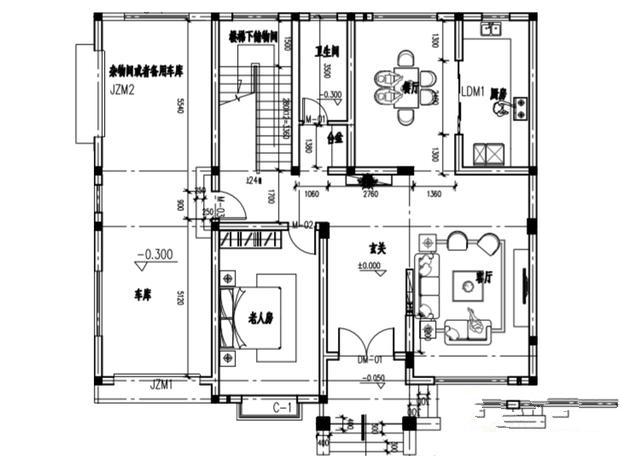 二層帶車庫的自建房屋設(shè)計(jì)圖