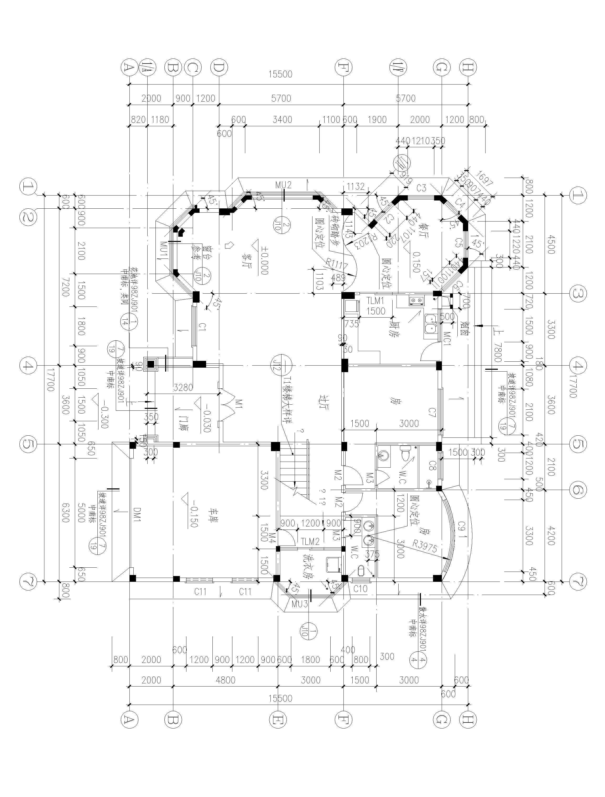 兩層半歐式別墅設(shè)計(jì)方案，適合多孩家庭，總建筑面積555㎡