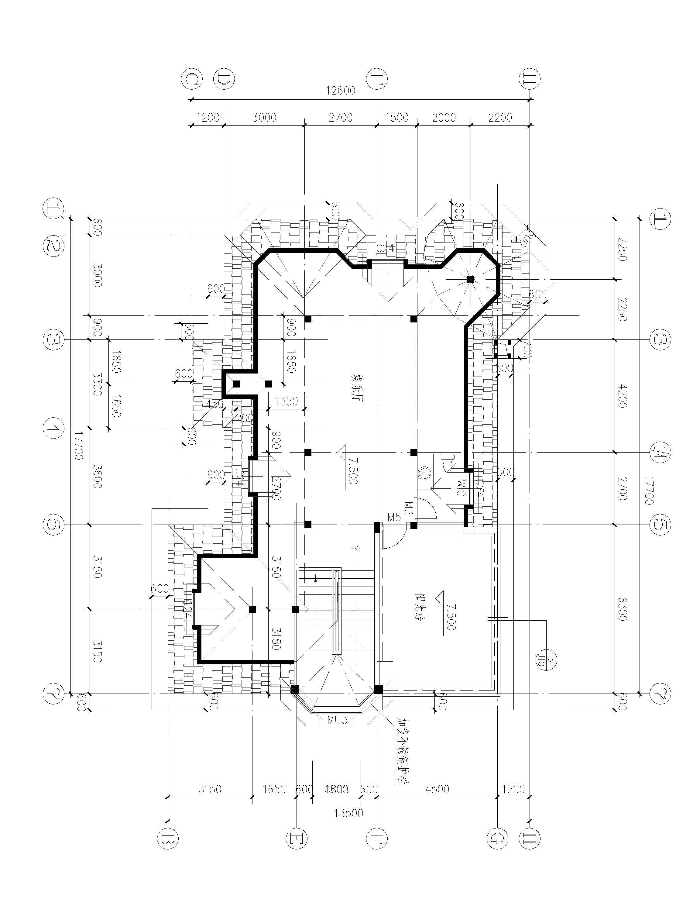 兩層半歐式別墅設(shè)計(jì)方案，適合多孩家庭，總建筑面積555㎡